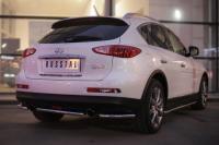 Защита заднего бампера уголки d42 (секции) INFINITI QX 50 2014-2016