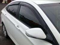 Дефлекторы боковых окон Hyundai Solaris (Хёндай Соларис) SD (2010-) (4дв) (темн)