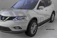 Пороги алюминиевые (Ring) Nissan X-Trail (2014-)