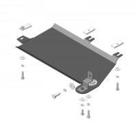 Защита трубок сажевого фильтра, алюминиевая Мотодор Volkswagen Multivan T6 2015-2020 (устанавливается только совместно с защитой  бака 32708 или 12722)
