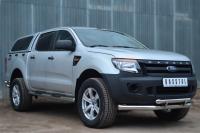 Защита переднего бампера d76 (секции) d63 (дуга) с декор элементами FORD RANGER 2011-