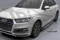 Пороги алюминиевые (Topaz) Audi (Ауди) Q7 (2015-) без панорамной крыши