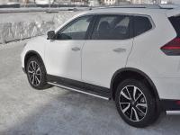 Пороги труба 75х42 овал с проступью NISSAN X-TRAIL (T32) 2018-