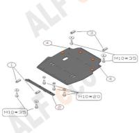 Защита Альфеко для картера двигателя и кпп Chrysler Sebring, V-2.0,2.4 (2001-2006)