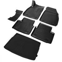 Комплект ковриков салона и багажника Rival для Opel Insignia I седан (багажник с органайзером) 2008-2017, полиуретан, с крепежом, с перемычкой, 6 шт., K14204002-1