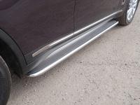 Пороги с площадкой (нерж. лист) 42,4 мм для Infiniti QX 70 2015-