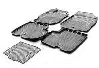 Автомобильные коврики Rival для Nissan Almera G15 седан 2013-н.в., полиуретан, с крепежом, с перемычкой, 5 шт., 14101001