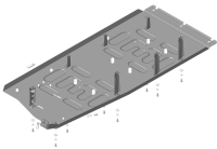 Защита бака стальная Мотодор Volkswagen Caravelle T6.1 2020- (устанавливается только на модификацию Long и поверх штатного пыльника)