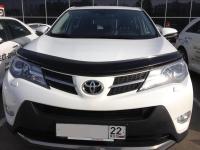 Дефлектор капота Toyota RAV4 (Тойота РАВ4) (2013- / 2015-) (с подгибом) (темн.)