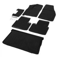 Комплект ковриков салона и багажника Rival для Opel Meriva B компактвэн 2010-2018, полиуретан, с крепежом, с перемычкой, 6 шт., K14205002-1