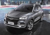 Пороги алюминиевые Rival "Premium" для Chery Tiggo 4 I рестайлинг 2019-н.в.