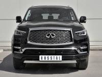 Защита переднего бампера d75х42 дуга INFINITI QX80 2018-