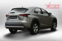 Защита задняя 75х42 овальная ,Lexus NX 2014-  две выхлопные трубы )
