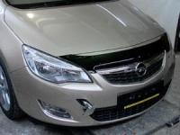 Дефлектор капота Opel Astra (Опель Астра) J, Хэтчбек (2010-) (темный) (узкий)