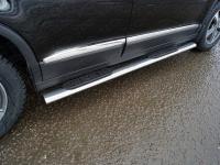 Пороги овальные с накладкой 120х60 мм для Haval H6 2015-