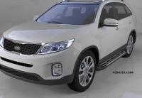 Пороги алюминиевые (Corund Silver) Kia Sorento (Киа Соренто) (2012-)