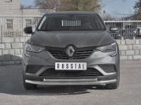 Защита переднего бампера d63 секции-d42 дуга  RENAULT ARKANA 2019-