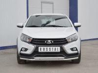 Защита переднего бампера d42 секции-d42 дуга LADA VESTA SW CROSS 2017-