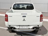 Защита заднего бампера Ф63 с листом (лист алюм, проф. нерж)(вариант 1) MITSUBISHI L200 2015-