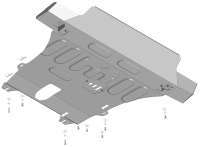 Защита Переднего Бампера, Двигателя, КПП, стальная Мотодор Renault Duster 2021-