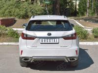 Защита заднего бампера d42 волна под машину LEXUS RX200t 2015-