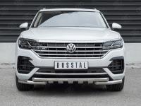 Защита переднего бампера d63 дуга-d63 уголки+клыки VOLKSWAGEN TOUAREG 2018-