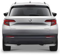 Защита заднего бампера d57 уголки Rival для Skoda Karoq 2020-н.в.