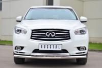 Защита переднего бампера d63 (секции) d42 (дуга) INFINITI JX35-QX60 2013-2016