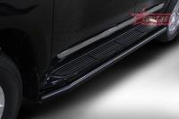 Защита штатного порога d60 черная, Toyota LC200 2012-,Lexus LX570 2012-