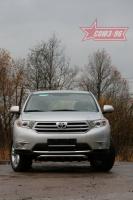Решетка передняя мини d 42 с декоративными элементами  "Toyota Highlander" 2010-