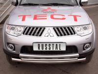 Защита переднего бампера d76/42 MITSUBISHI Pajero Sport 2010-2012