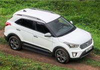 Пороги алюминиевые Rival "Black" для Hyundai Creta 2016-