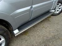 Защита порогов 42,4 мм для Mitsubishi Pajero IV 2006-2014
