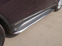 Пороги с площадкой (нерж. лист) 60,3 мм для Infiniti QX 70 2015-