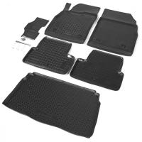 Комплект ковриков салона и багажника Rival для Opel Astra J хэтчбек 2009-2017, полиуретан, с крепежом, с перемычкой, 6 шт., K14202007-6