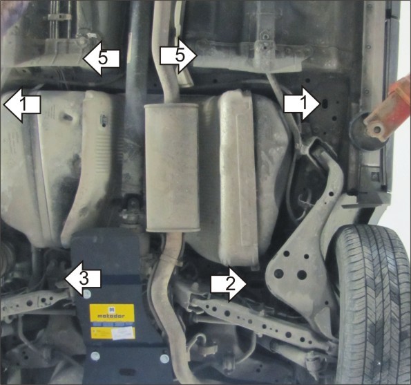 Фото Защита Motodor для бензобака (две части) Nissan X-Trail (2007 по наст.)