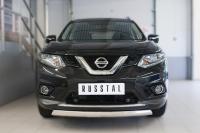 Защита переднего бампера d75х42 (дуга) NISSAN X-Trail 2015-2017
