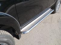 Пороги с площадкой (нерж. лист) 60,3 мм для Fiat Fullback 2016-