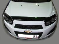 Дефлектор капота Chevrolet Aveo (Шевроле Авео) (2012-) (темный)