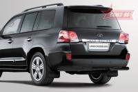 Защита задняя уголки d76 черные, Toyota LC 200 2012-