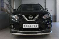 Защита переднего бампера d63 (секции) NISSAN X-Trail 2015-2017