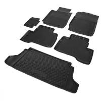 Комплект ковриков салона и багажника Rival для Suzuki Grand Vitara III рестайлинг 5-дв. 2012-2015, полиуретан, с крепежом, с перемычкой, 6 шт., K15501002-1