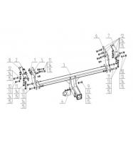 Фаркоп AvtoS для NISSAN X-Trail (T32)  2015-2022 (под квадрат)
