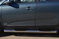 Пороги труба d76 с накладкой (вариант 1) KIA Sorento 2012-