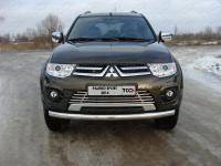 Решетка радиатора 16 мм для Mitsubishi Pajero Sport 2013-2015