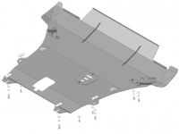 Защита Переднего Бампера, Двигателя, КПП, стальная Мотодор Renault Duster 2015-2020