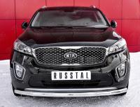 Защита переднего бампера d63 секции KIA SORENTO PRIME CRDI 2015-2018