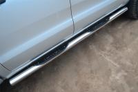 Пороги труба d76 с накладкой (вариант 3) FORD RANGER 2011-