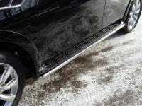 Защита порогов 42,4 мм (укороченная) для Infiniti QX 56 2011-2014