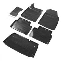Комплект ковриков салона и багажника Rival для Ford Ecosport I рестайлинг 5-дв. 2018-н.в., полиуретан, с крепежом, с перемычкой, 6 шт., K11803003-1